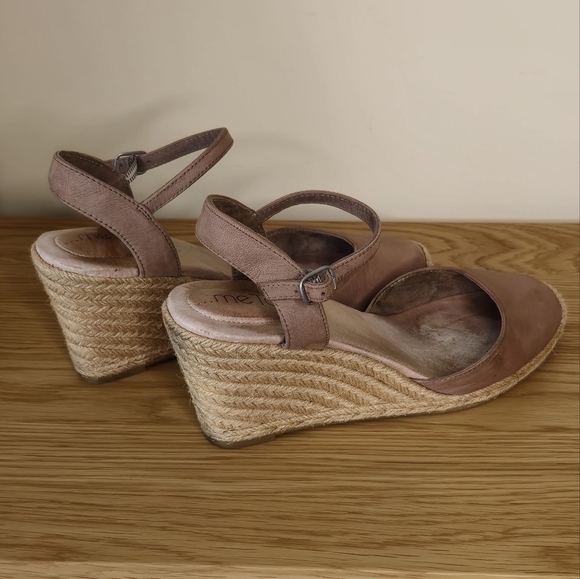 Me Too Women’s Bethany Leather Espadrille Taupe Wedge Sandal Size 9.5 - Picture 8 of 13